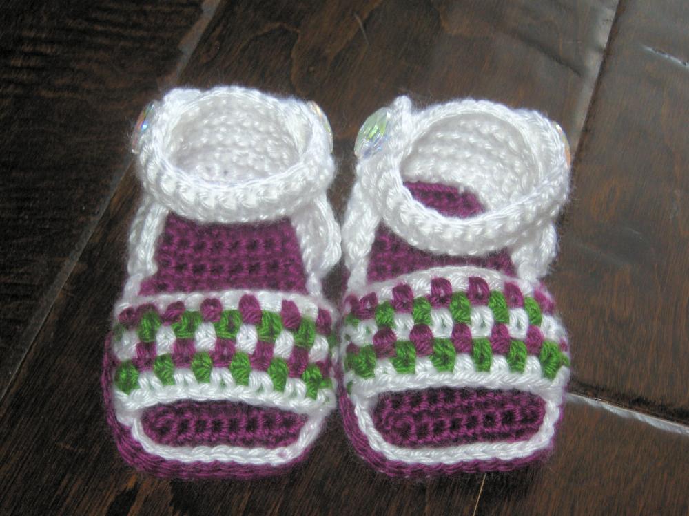Crochet Baby Sandals Booties Shoes Newborn To 6 Months on ...